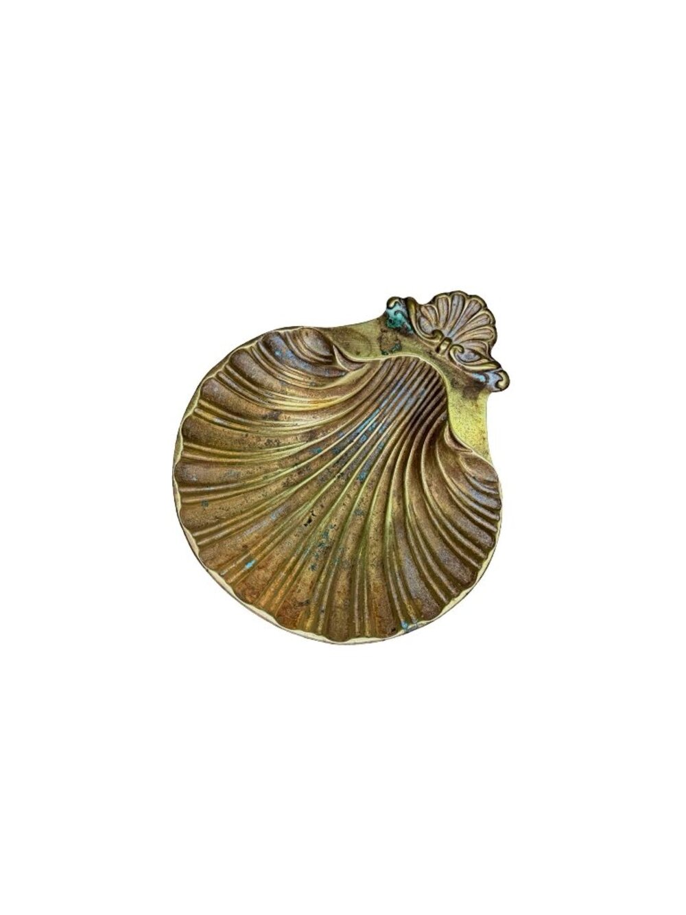 Vintage Brass Shell-Shaped Decorative Dish Coastal-Inspired Home Accent